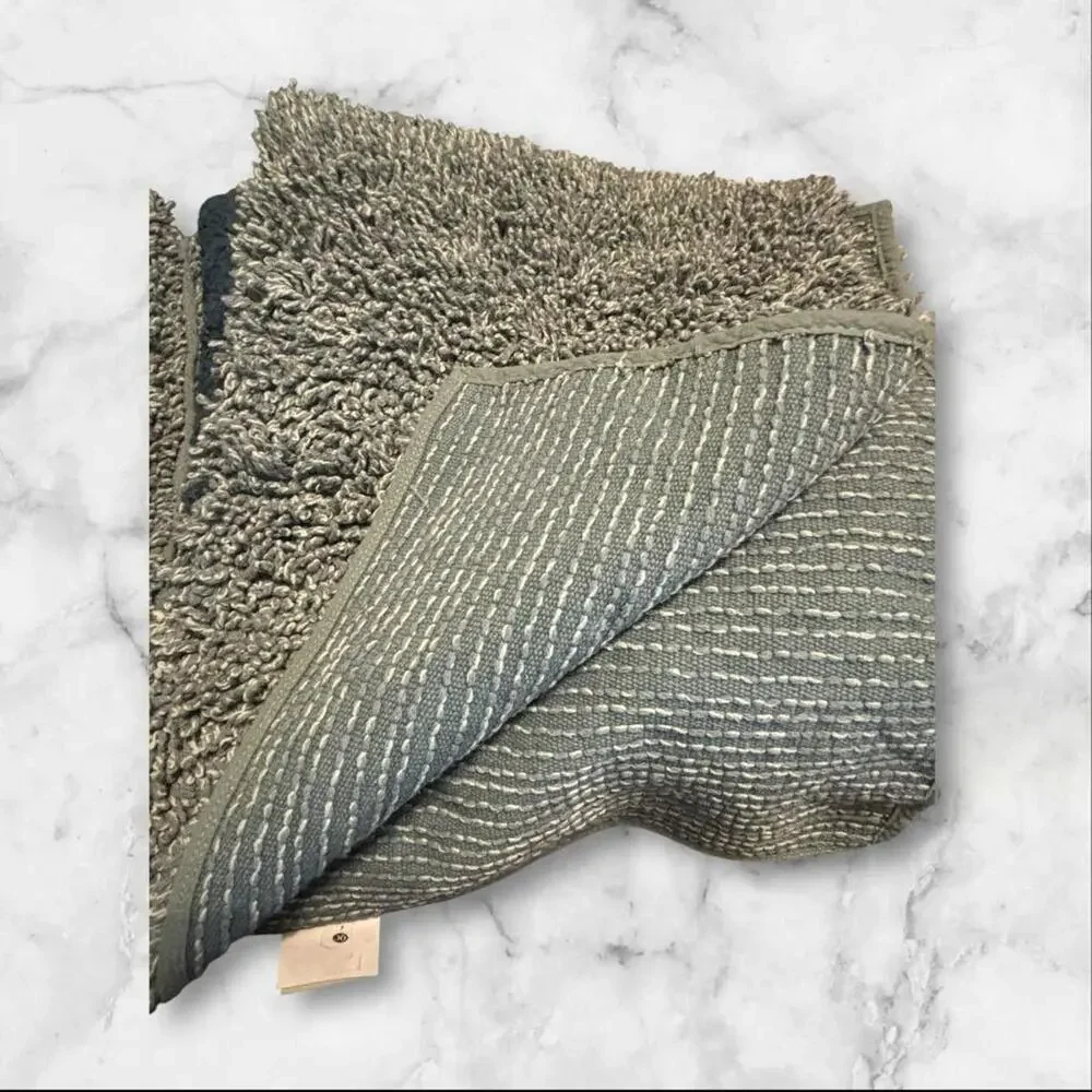 New Casaluna Melange Looped Bath Rug Sage Green/Blue Green 21x34 Inches Soft